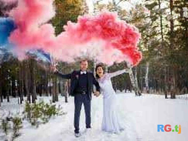 Цветной дым на свадьбе